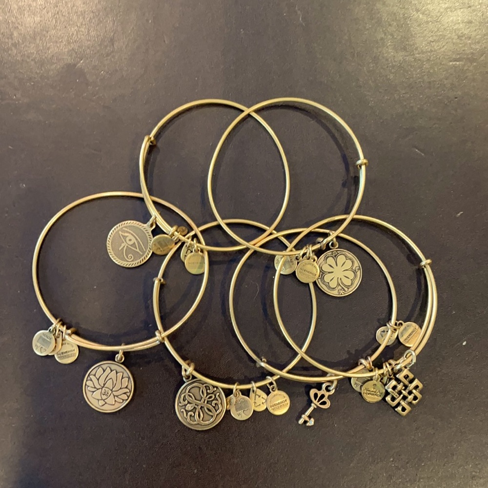 6 Alex and Ani gold bracelets